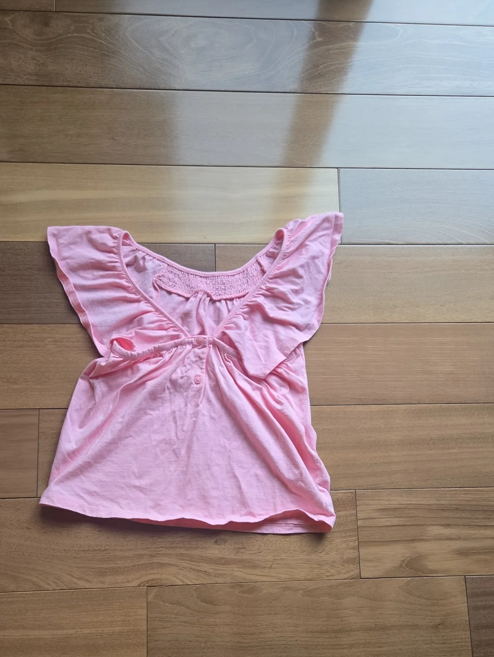 Janie and Jack Pink Smocked Flutter Sleeve Tank